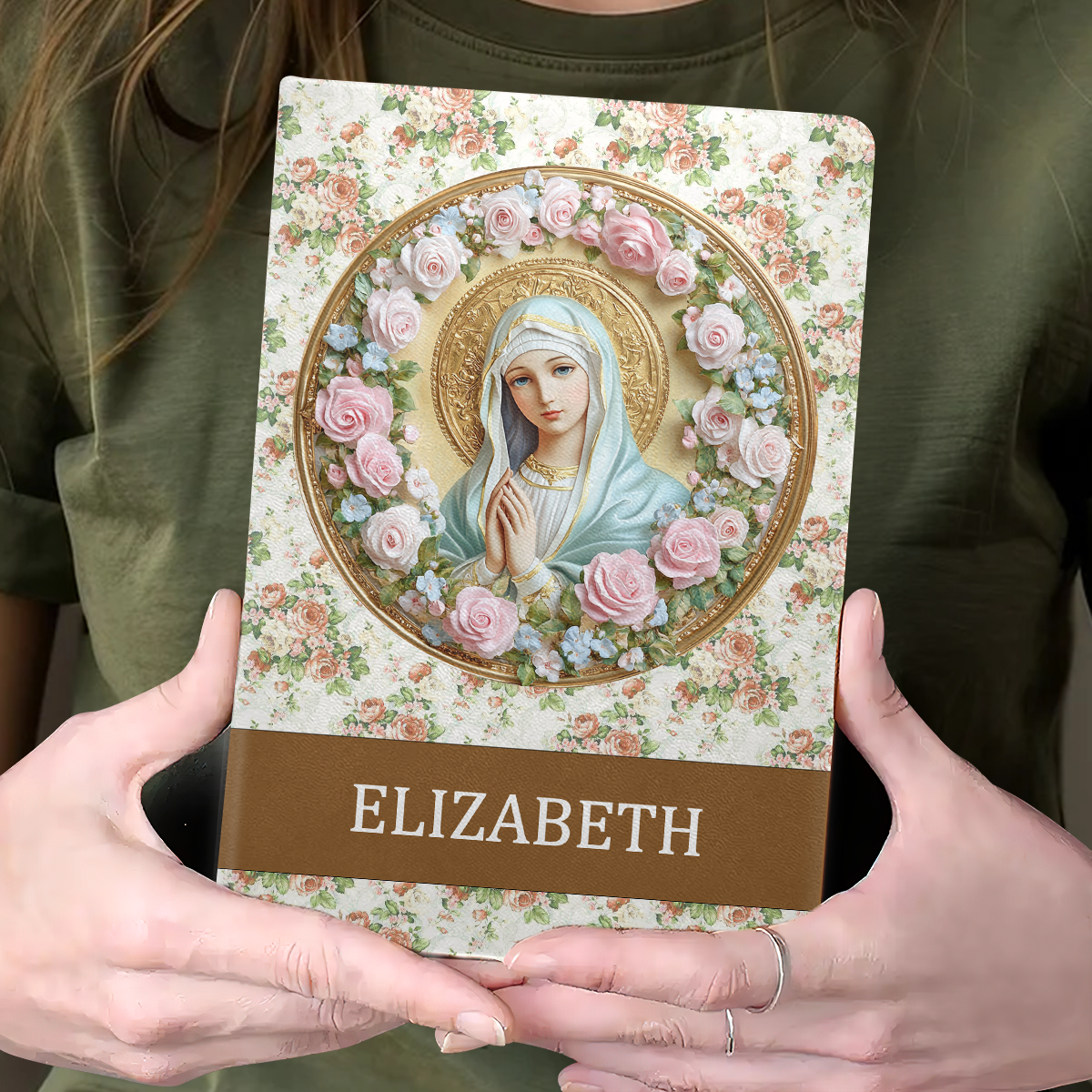 Virgin Mary's Grace | Personalized Leather Cover Notebook