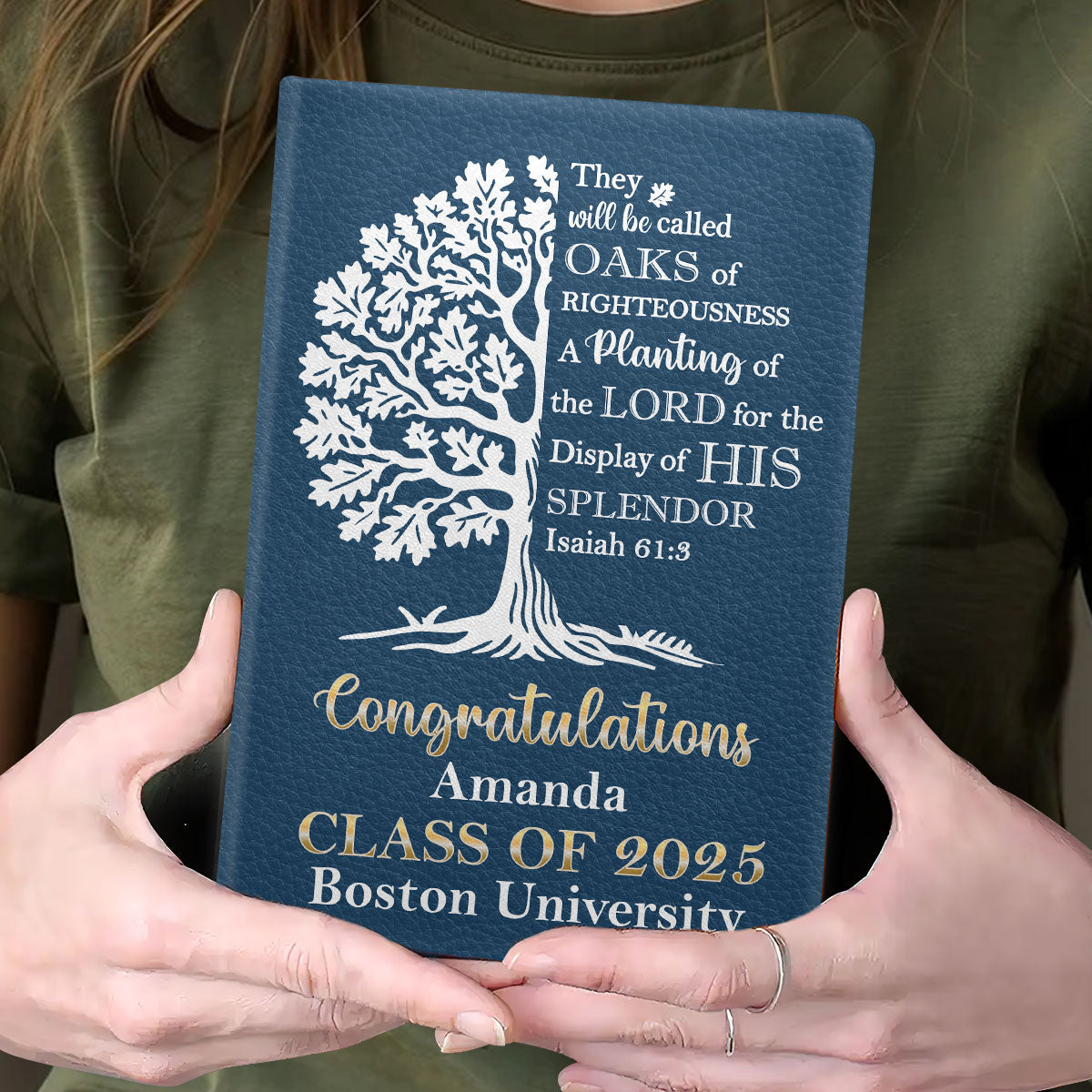 Oaks Of Righteousness | Personalized Leather Cover Notebook