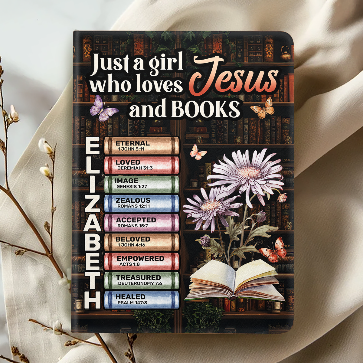 Just A Girl Who Loves Jesus And Books  | Personalized Leather Cover Notebook