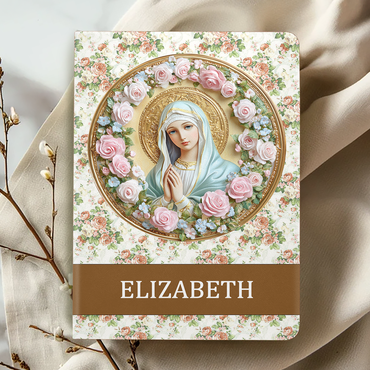 Virgin Mary's Grace | Personalized Leather Cover Notebook