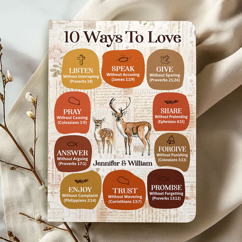 10 Ways To Love | Personalized Leather Cover Notebook