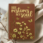 He Restores My Soul | Leather Cover Notebook