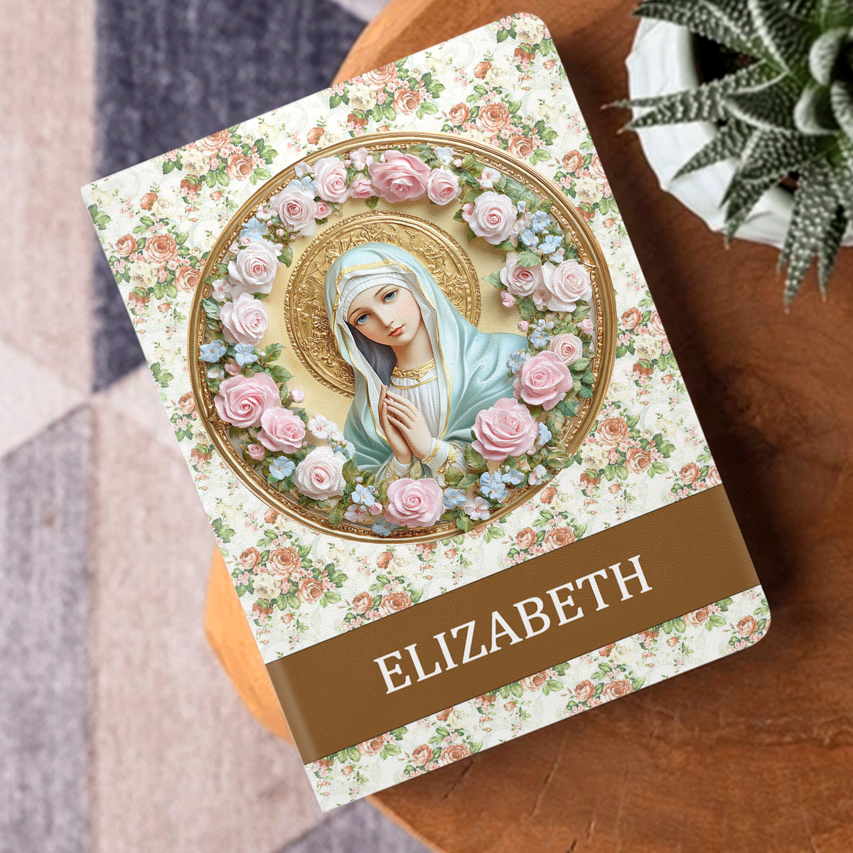 Virgin Mary's Grace | Personalized Leather Cover Notebook