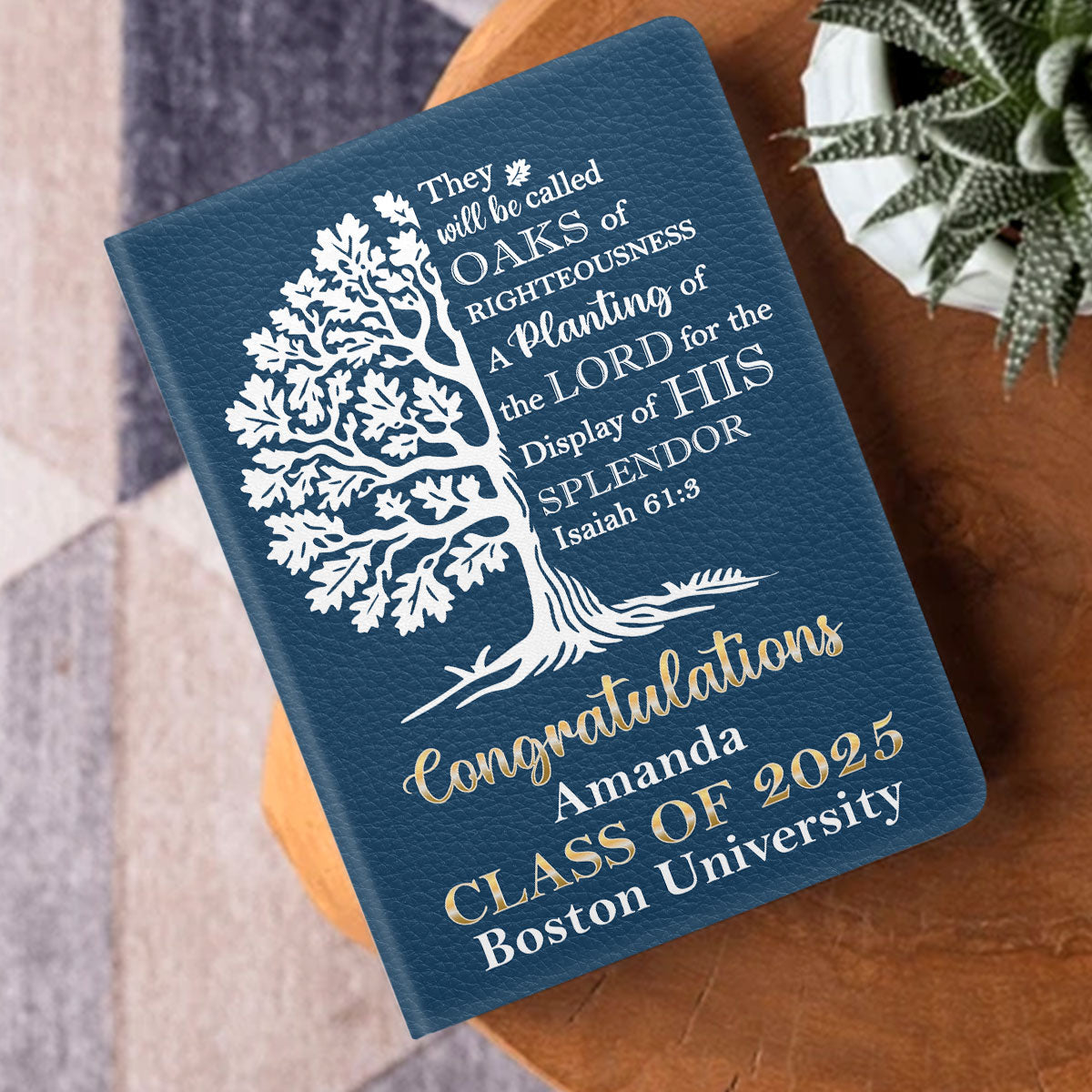 Oaks Of Righteousness | Personalized Leather Cover Notebook