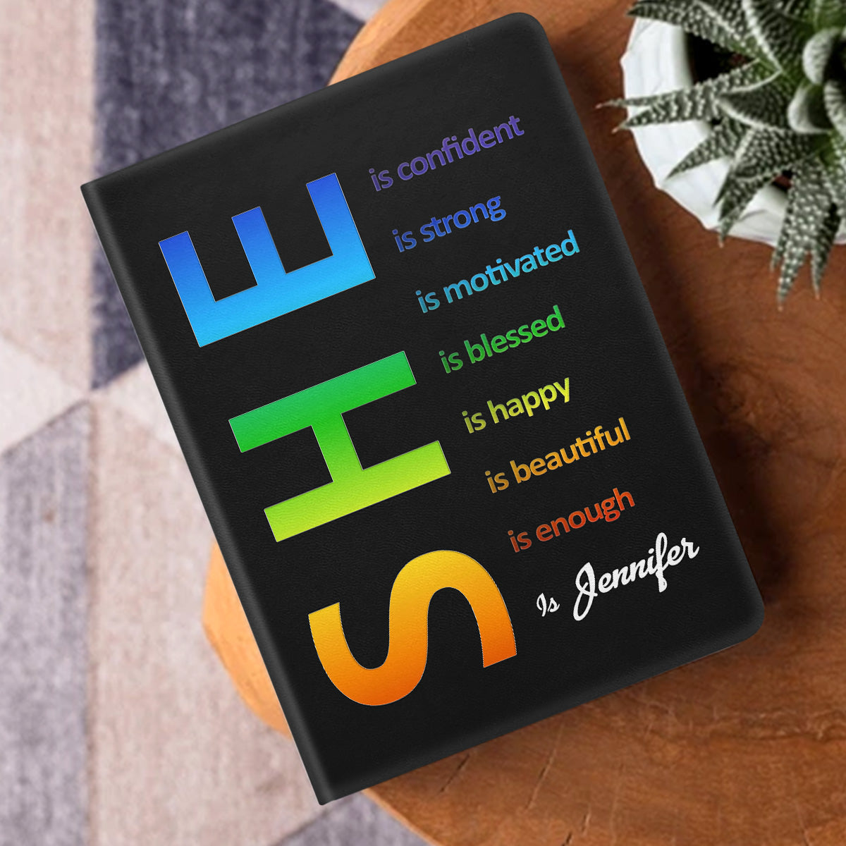 She is Confident | Personalized Leather Cover Notebook