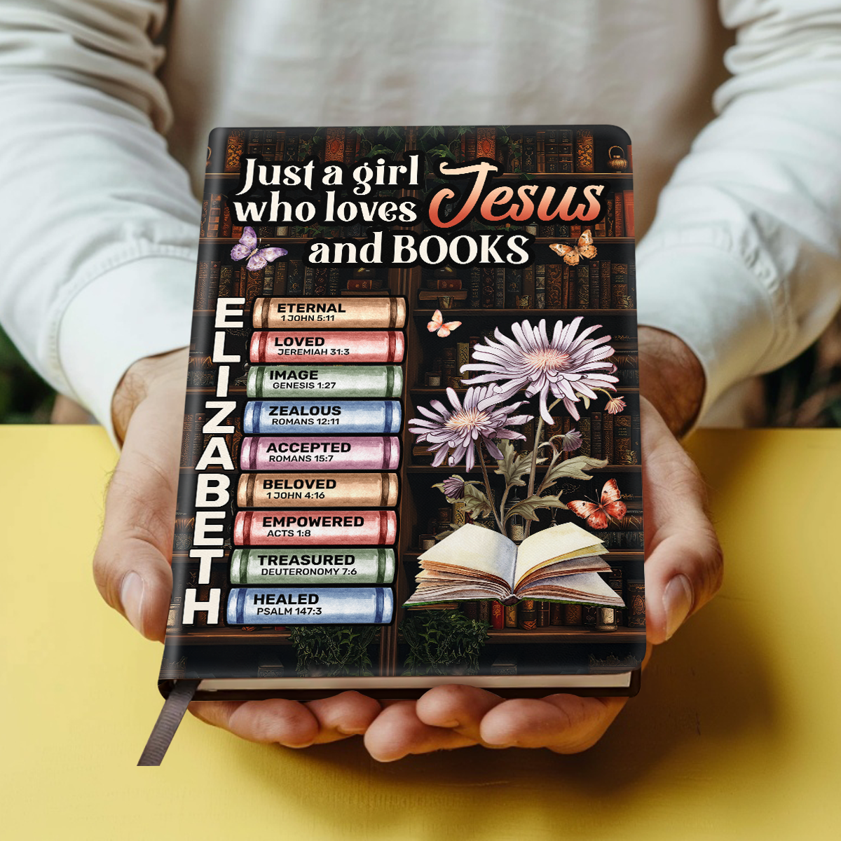 Just A Girl Who Loves Jesus And Books  | Personalized Leather Cover Notebook
