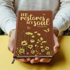 He Restores My Soul | Leather Cover Notebook