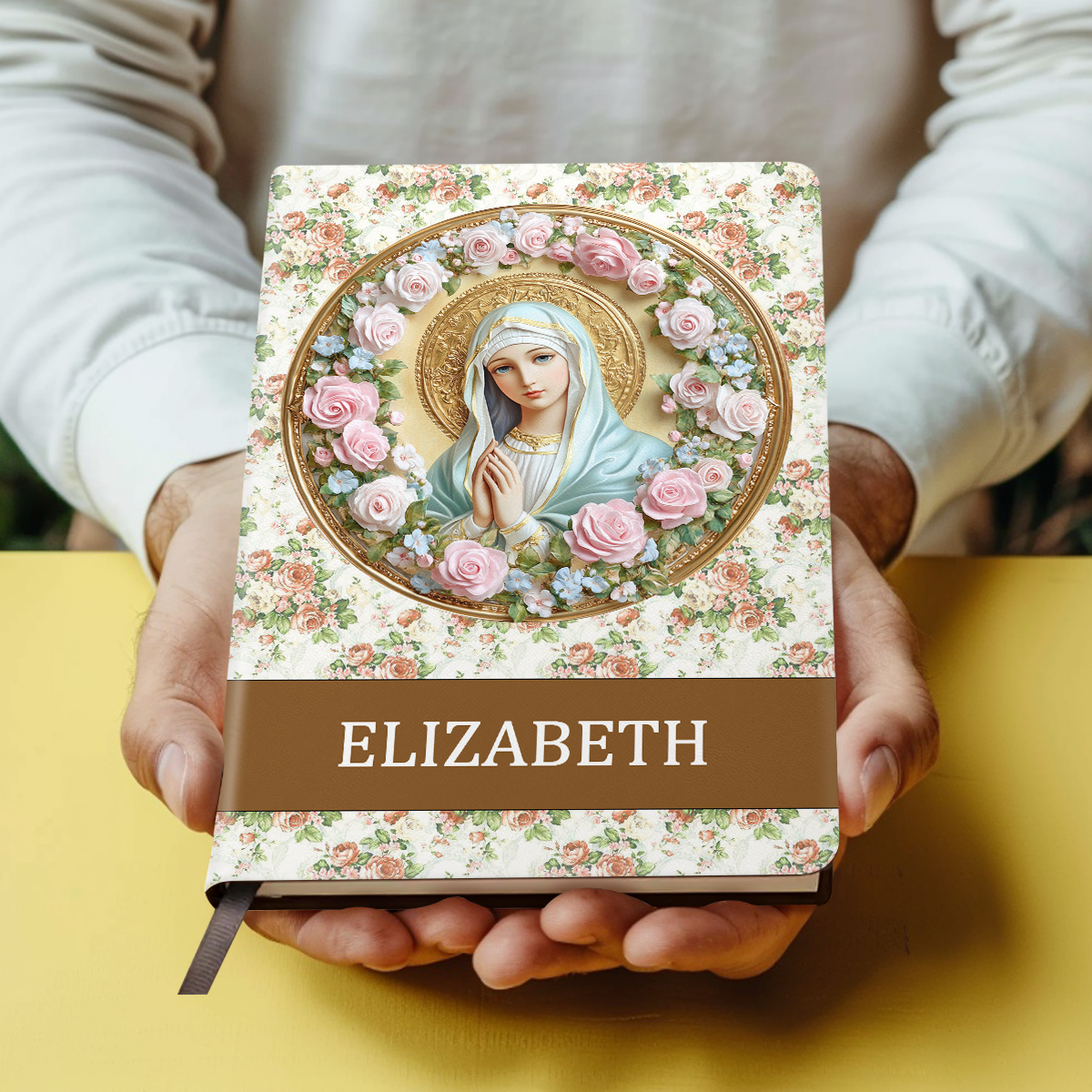 Virgin Mary's Grace | Personalized Leather Cover Notebook