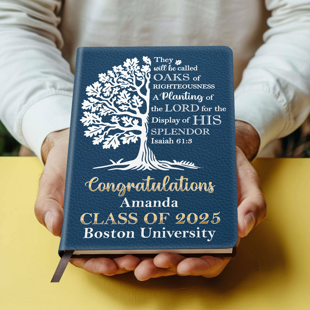 Oaks Of Righteousness | Personalized Leather Cover Notebook