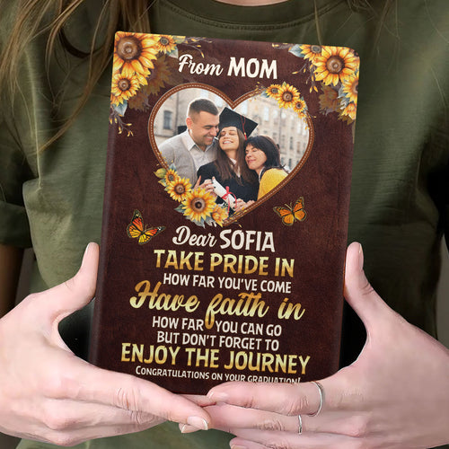 Don't Forget To Enjoy The Journey | Personalized Leather Cover Notebook