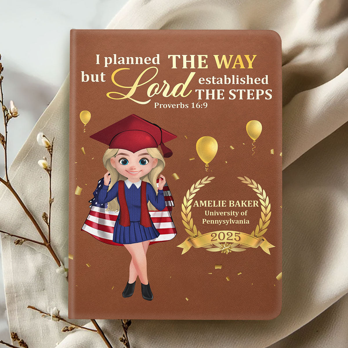 Lord Established The Steps | Personalized Leather Cover Notebook