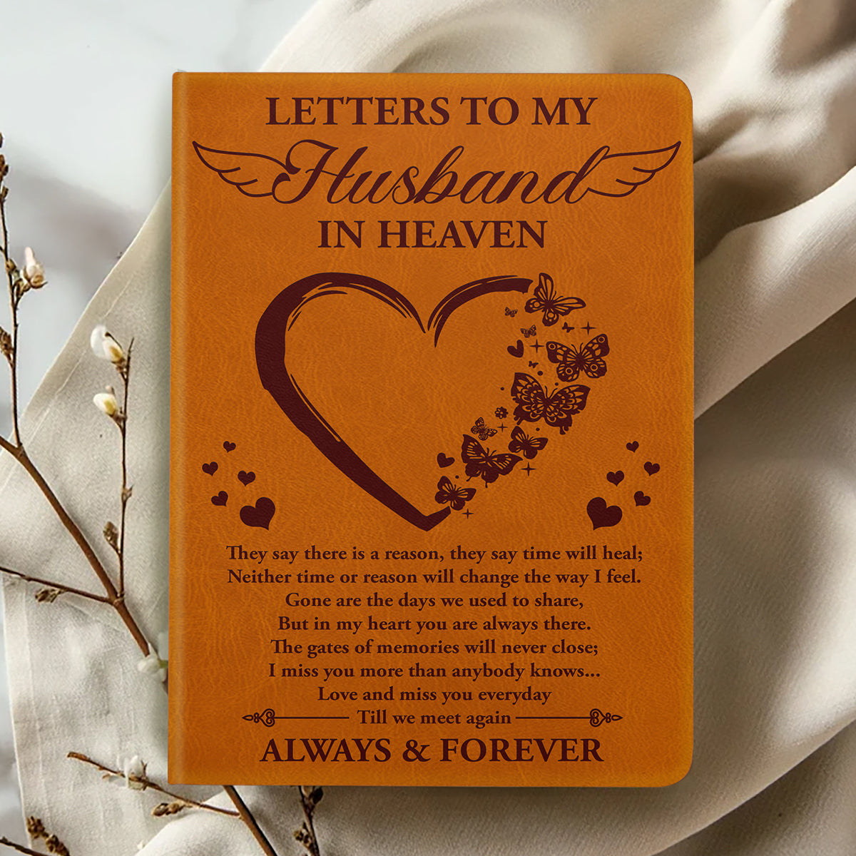 Letters In Heaven | Personalized Leather Cover Notebook