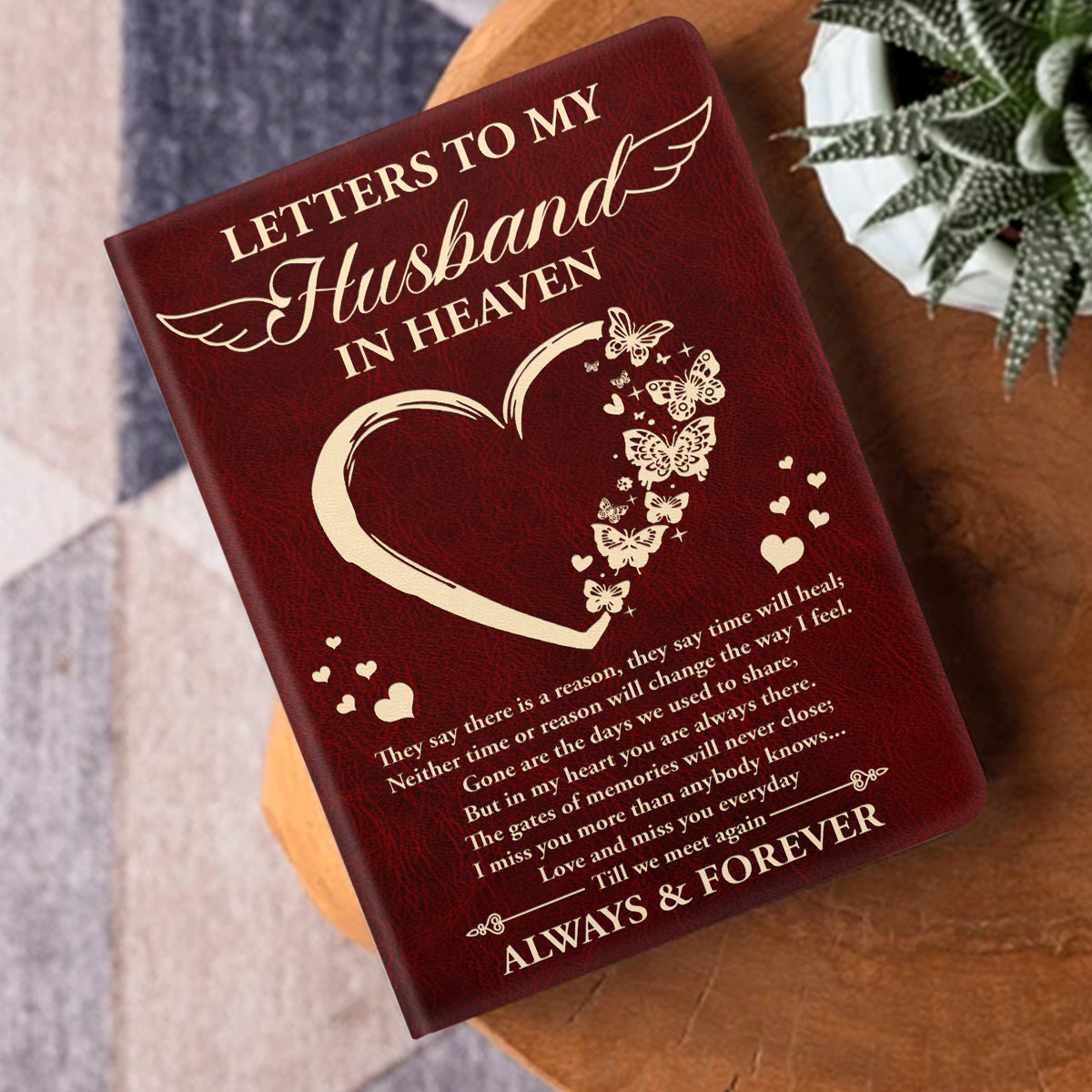 Letters In Heaven | Personalized Leather Cover Notebook