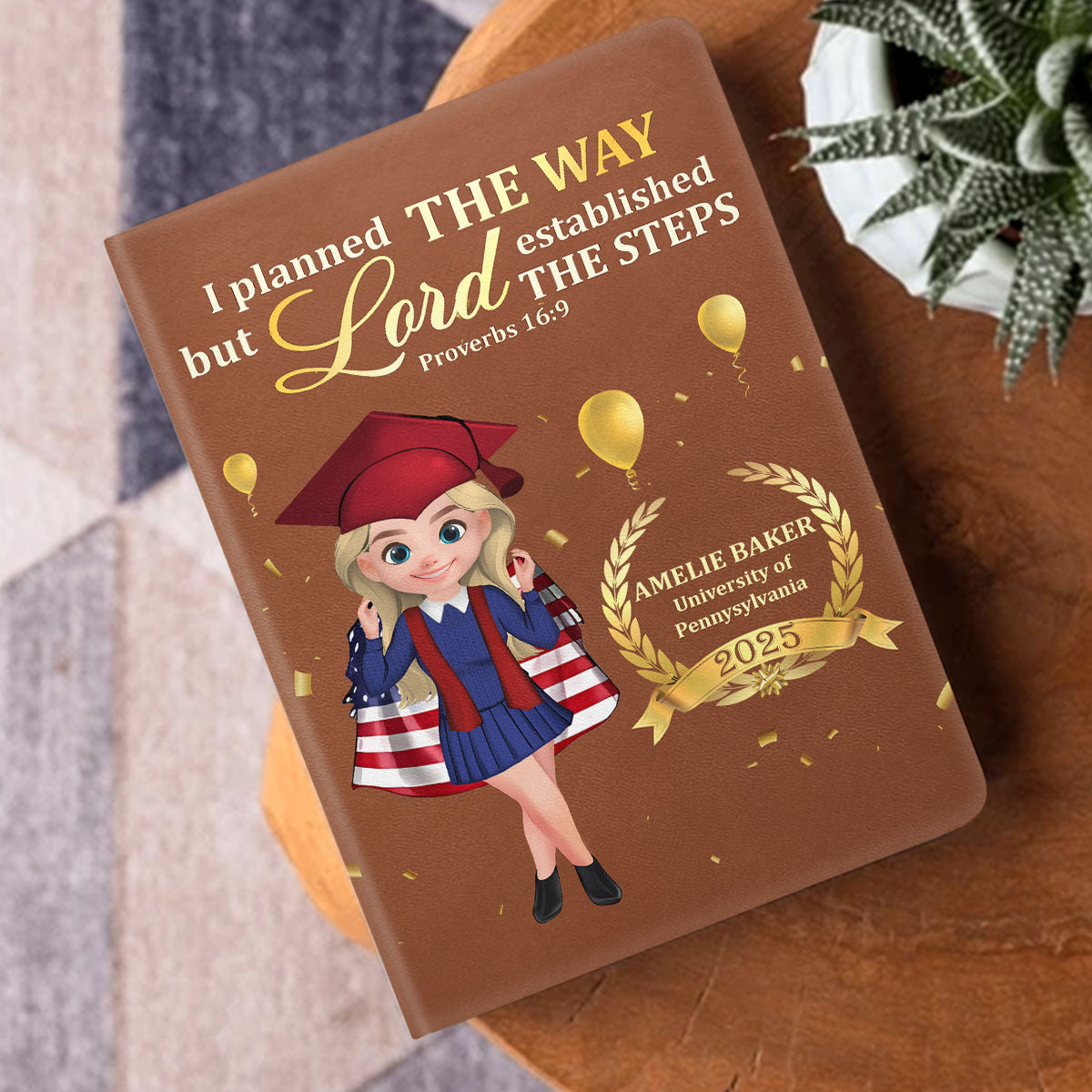 Lord Established The Steps | Personalized Leather Cover Notebook