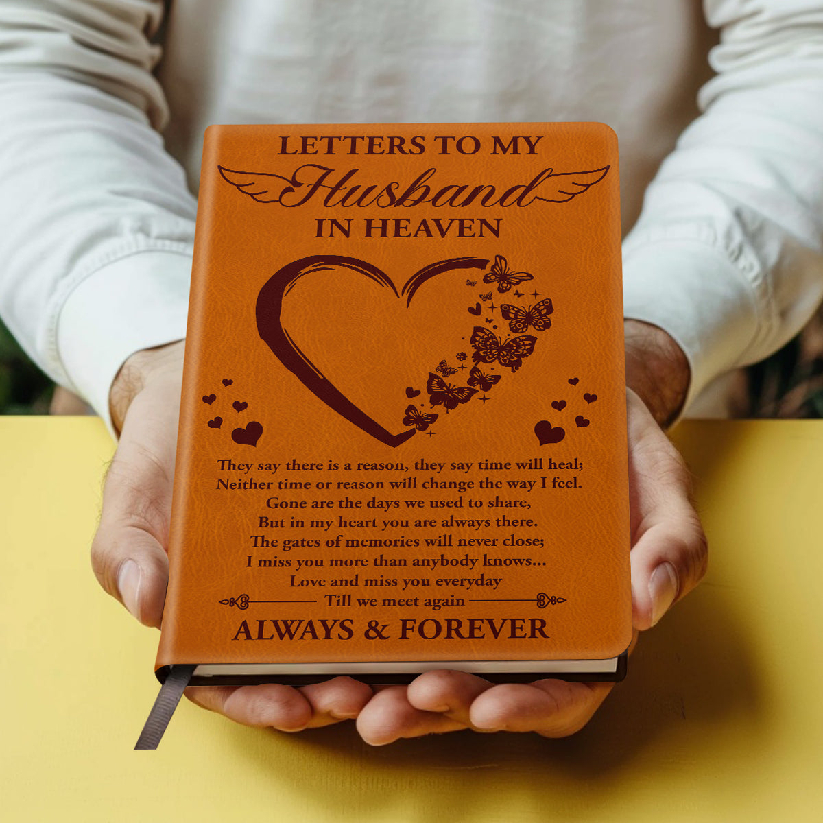 Letters In Heaven | Personalized Leather Cover Notebook