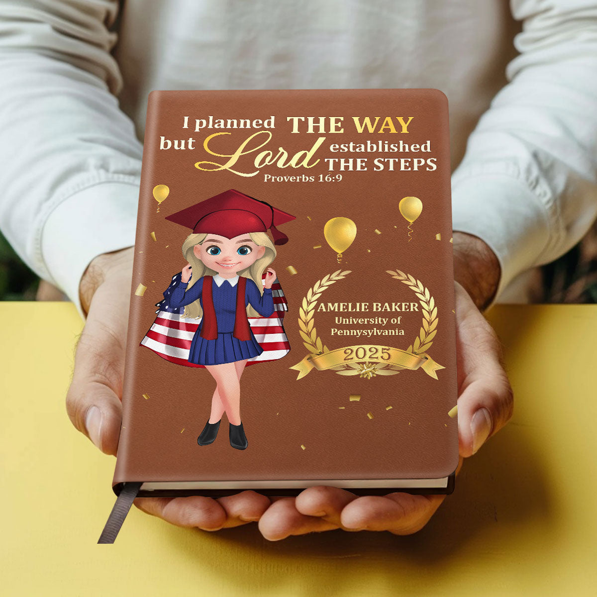 Lord Established The Steps | Personalized Leather Cover Notebook