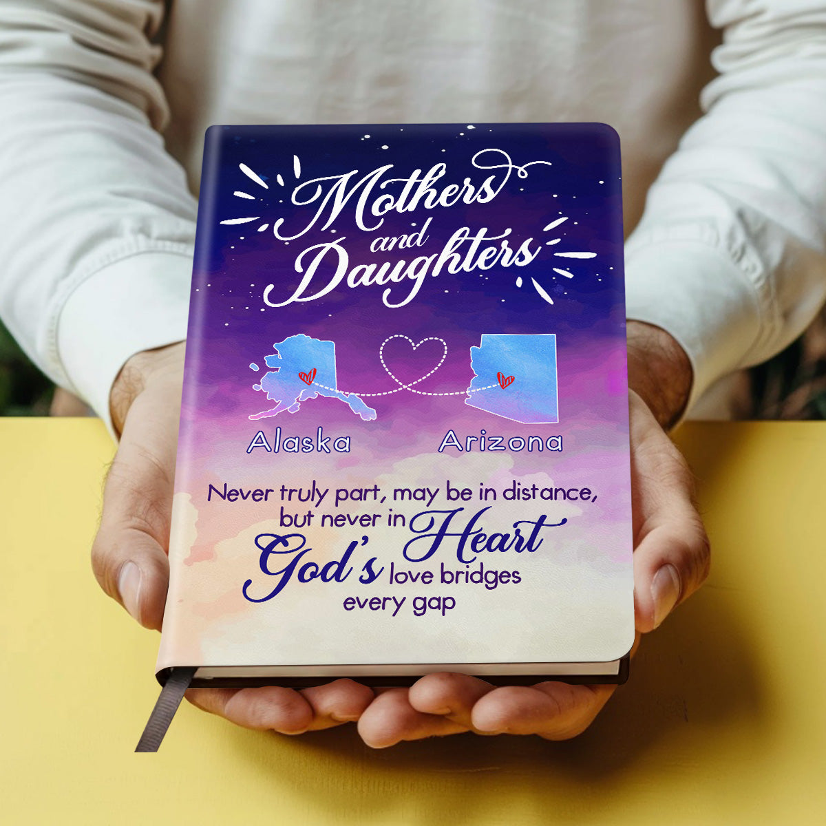 Mothers and Daughters Never Truly Apart | Personalized Leather Cover Notebook