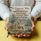 To My Gorgeous Wife | Personalized Leather Cover Notebook