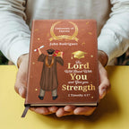 The Lord Will Give You Strength - Personalized Leather Cover Notebook