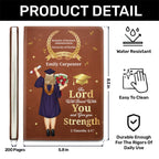 The Lord Will Give You Strength - Personalized Leather Cover Notebook