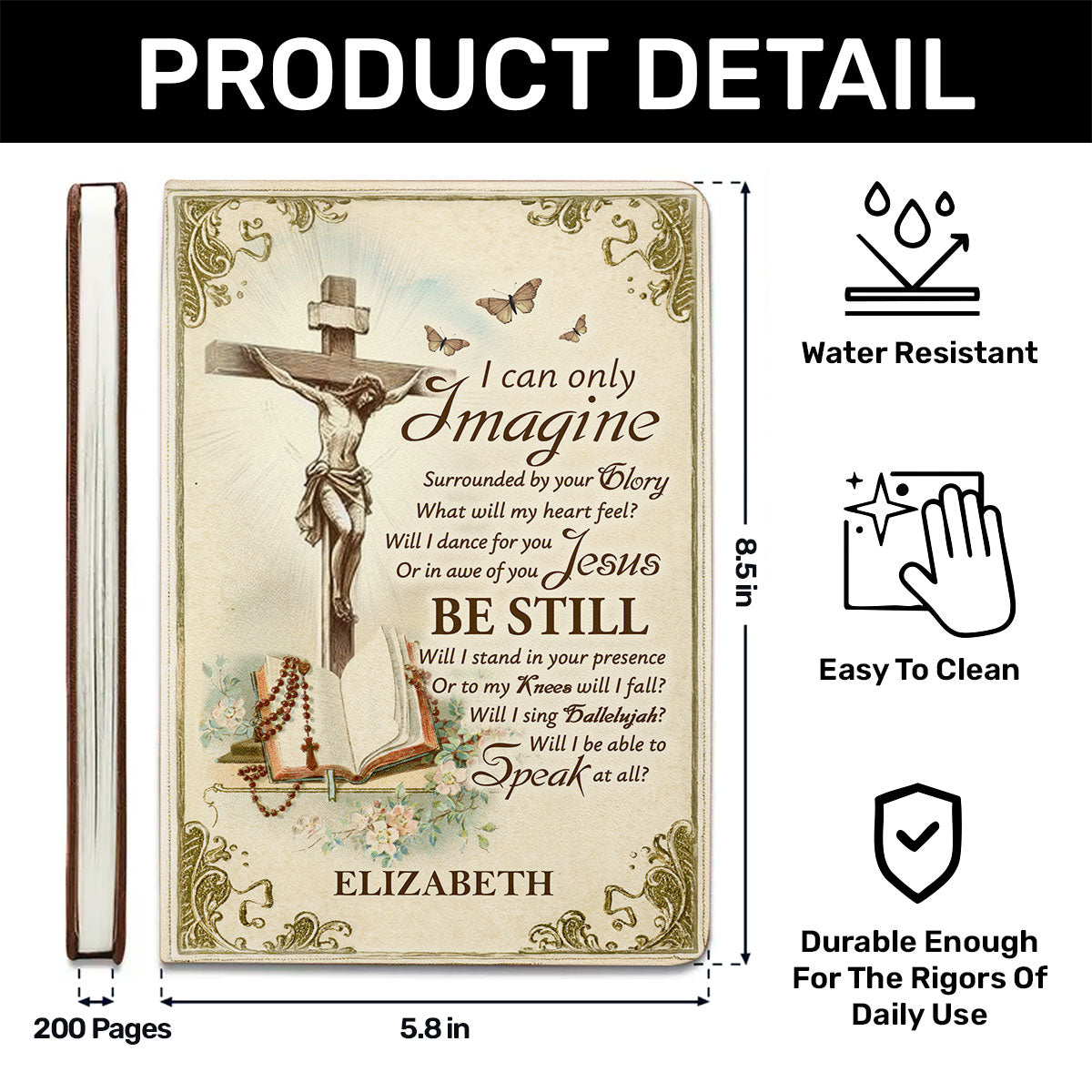 I Can Only Imagine | Personalized Leather Cover Notebook